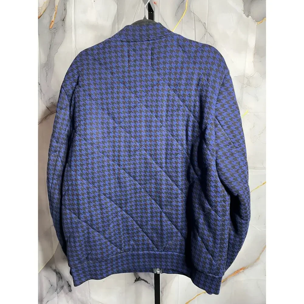 Scotch and Soda Blue Bomber Houndstooth Plaid Jacket Sz.XXL